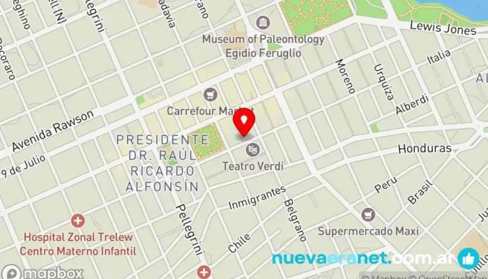 mapa de Las tartas de la tía Pastelería en Trelew