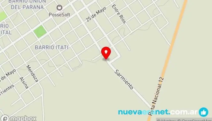 mapa de Las Violetas Bed & Breakfast en Empedrado