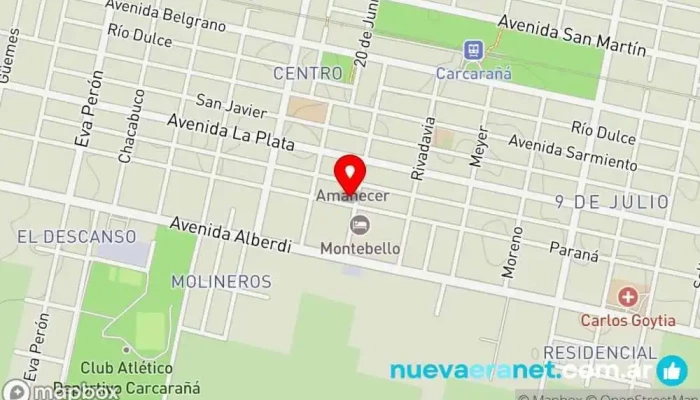 mapa de Laura Masabeu Artesana & Pastelera Pastelería en Carcaraña