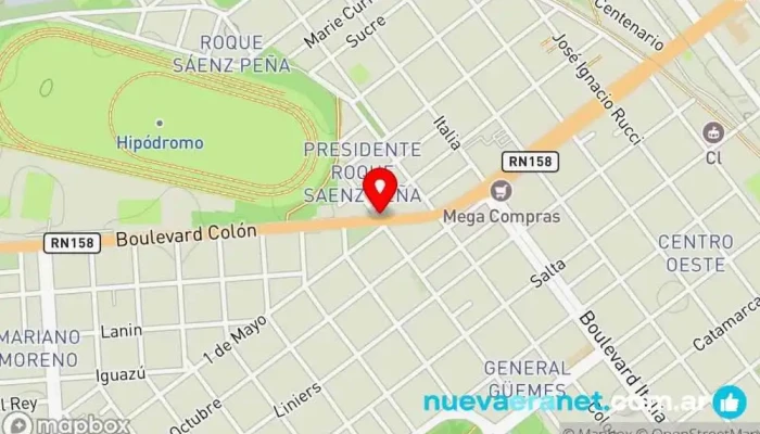 mapa de Le Croissant - Panificación Artesanal Panadería en Villa María