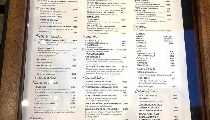 Le Pain Quotidien -  Carta - Cdad. Autónoma de Buenos Aires