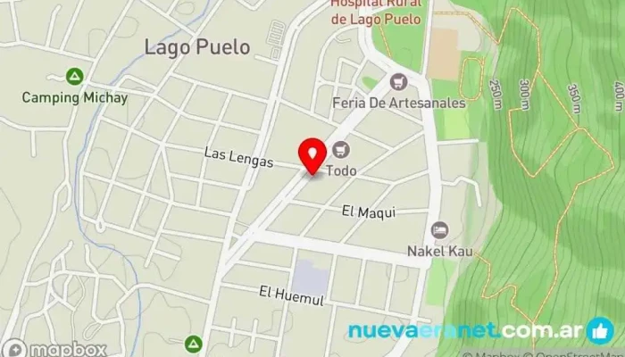 mapa de Leche y Miel Panadería en Lago Puelo