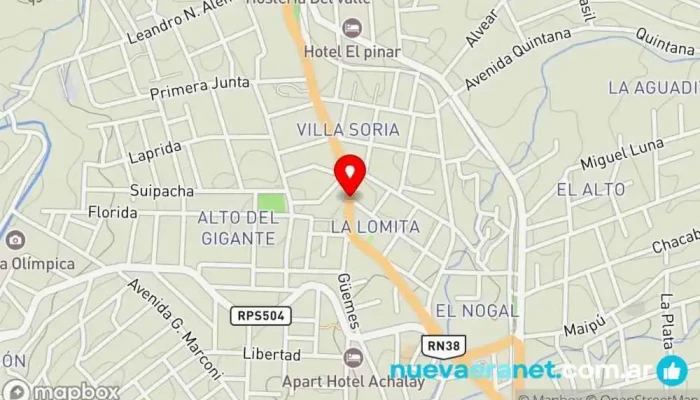 mapa de Lentini Amoblamientos Suc La Falda Tienda de muebles en La Falda