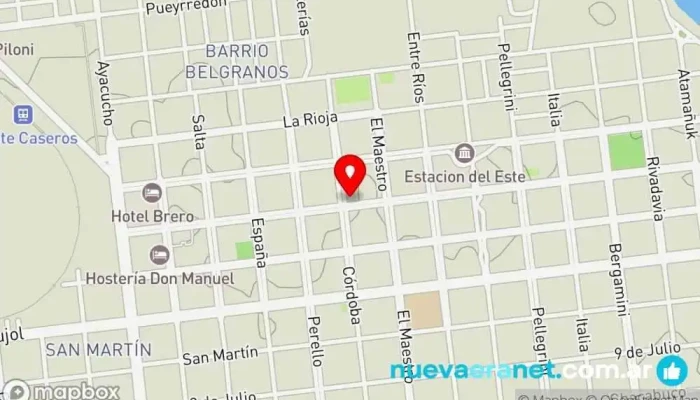 mapa de L&M Panificados Panadería en Monte Caseros