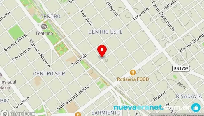 mapa de Lo de Nina Cafeteria - Panaderia Cafetería, Panadería en Villa María