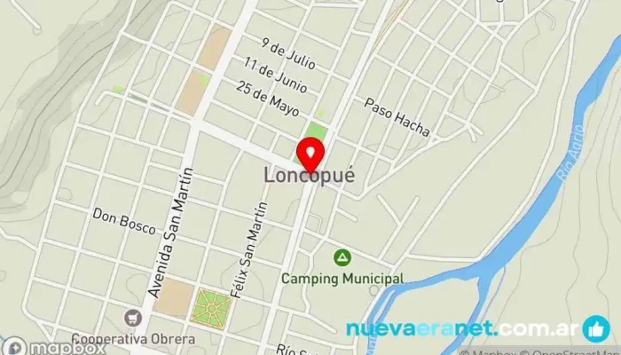 mapa de Loncopué  en Loncopué