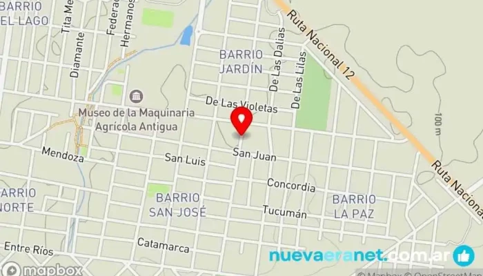 mapa de Los caseritos de la familia Panadería en Crespo