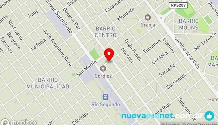 mapa de Los Manjares Panadería en Río Segundo