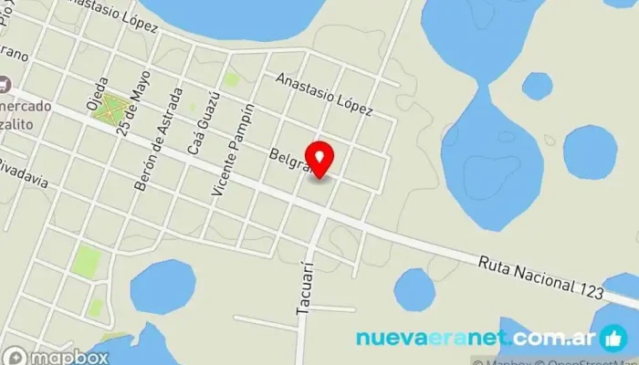 mapa de Los Monitos  en Nueve de Julio