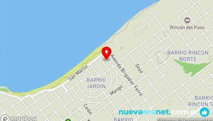 mapa de Los Portis alojamiento  en Paso de la Patria