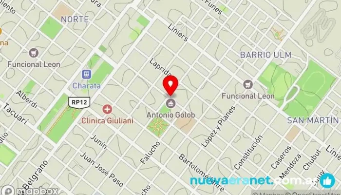 mapa de Luigi Heladeria y Pasteleria Heladería, Cafetería en Charata