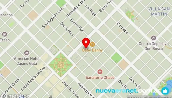 mapa de Mama Mía Delicatessen Panadería, Pastelería en Resistencia