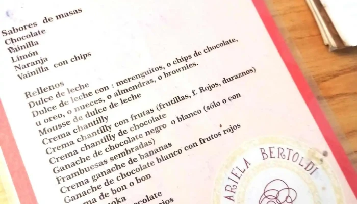 Mariela Bertoldi Pasteleria -  Carta - Cipolletti