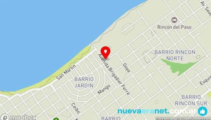 mapa de Marina Hueso Cué Casa rural, Agencia de alquiler de cabañas en Paso de la Patria