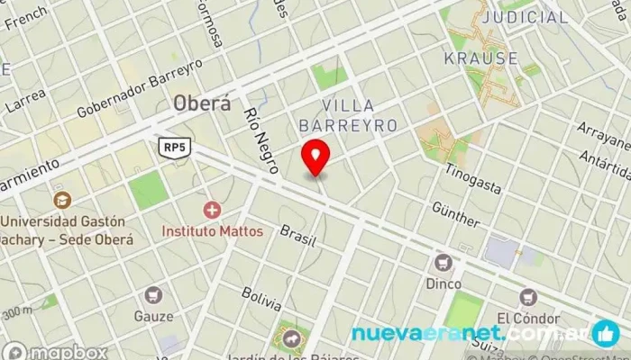 mapa de Maxikiosco Neo 24 Hs Kiosco, Tienda de puros, Tienda de alimentación, Tienda de bebidas alcohólicas en Oberá