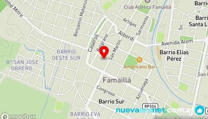 mapa de Mercurio Famaillá Zapatería, Tienda de ropa, Tienda de ropa de deportes en Famaillá