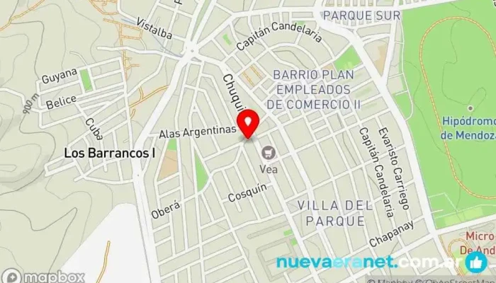 mapa de MIGAS Panificadora Panadería, Pastelería en Godoy Cruz