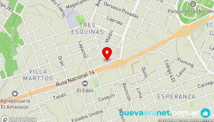 mapa de Milac Comercio, Quesería en Oberá