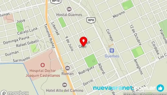 mapa de Milán Panadería Panadería en Gral. Guemes