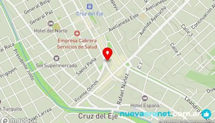 mapa de Moreno y avellaneda Panadería en Cruz del Eje