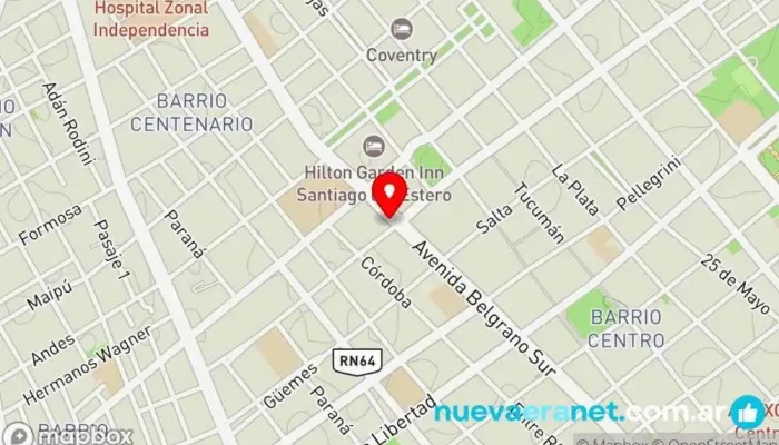 mapa de Moto Clan Concesionario de motos, Tienda de bicicletas, Agencia de seguros de motocicletas, Tienda de repuestos para motos, Tienda de motocicletas en Santiago del Estero