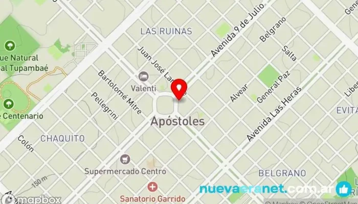 mapa de Municipalidad de Apóstoles Oficina de gobierno local, Diputación en Apóstoles