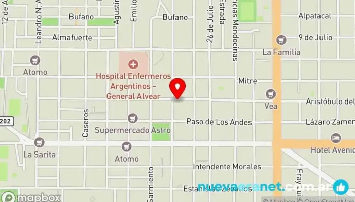 mapa de Muñoz Panadería en Gral. Alvear