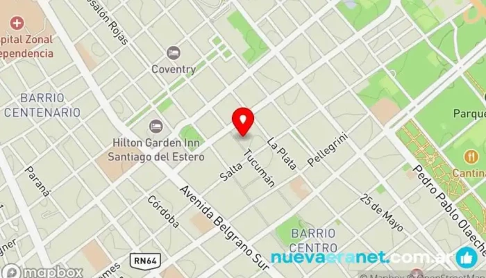 mapa de NICO Zapatería, Tienda de electrodomésticos, Tienda de botas, Tienda de ropa, Marroquinería, Juguetería en Santiago del Estero
