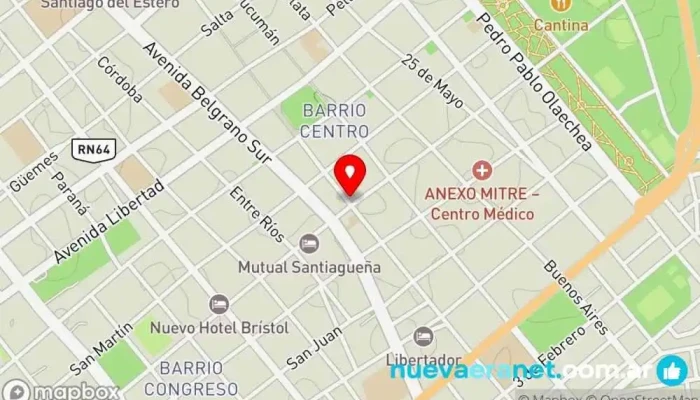 mapa de Nova Informática S.A- Santiago del Estero Tienda de informática, Tienda de muebles en Santiago del Estero