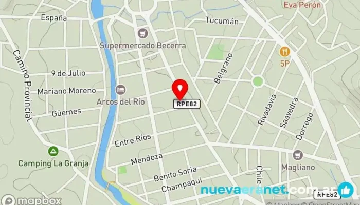 mapa de Nuevo Amanecer Panaderia Panadería en Santa Rosa de Calamuchita