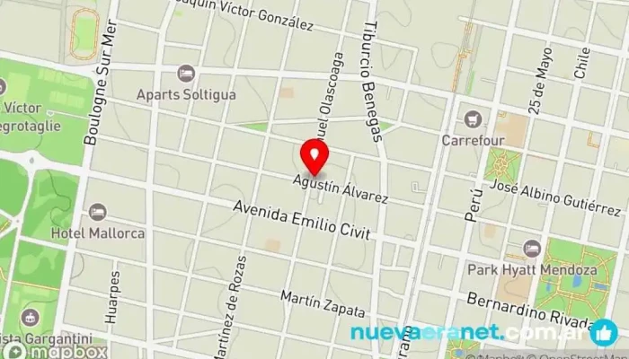 mapa de Nüss | Quinta Sección Panadería, Pastelería, Tienda de postres, Pastelería especializada en tartas nupciales en Mendoza