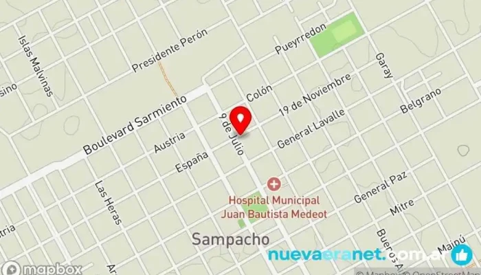 mapa de Oti Pastelería Pastelería en Sampacho