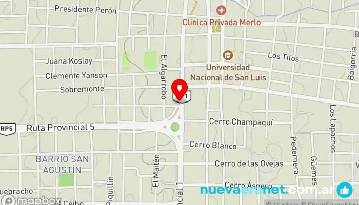 mapa de Pampero Merlo Tienda de ropa en Merlo