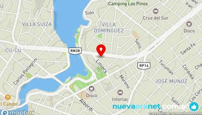 mapa de Pan Calentito Panadería en Villa Carlos Paz