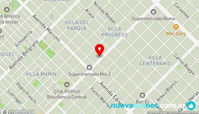 mapa de Pan Caliente Panadería, Pastelería, Tienda de galletas en Resistencia