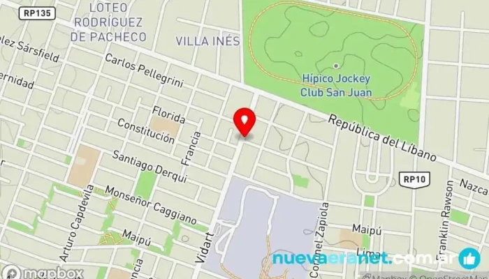 mapa de Pan Caliente Panadería en Rawson