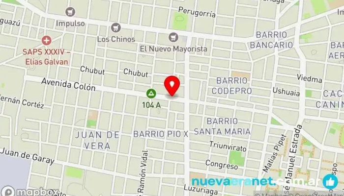 mapa de PAN CASERO COLON ONCE61 Panadería en Corrientes