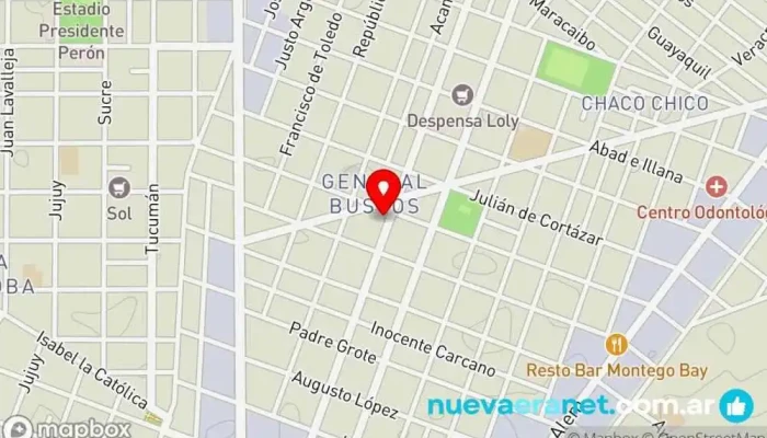 mapa de Pan De Miga agustina Panadería en Córdoba