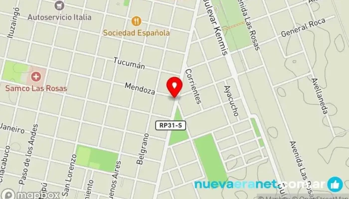 mapa de Pan & Manteca Panadería en Las Rosas