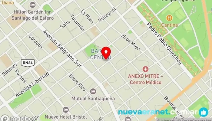 mapa de Pan y Café Cafetería en Santiago del Estero