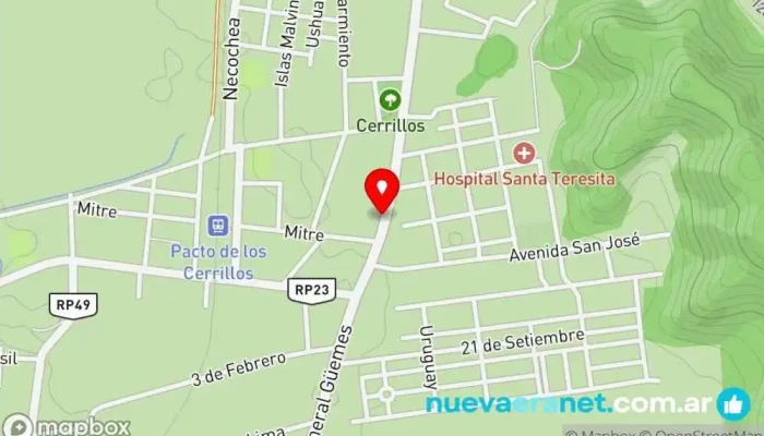 mapa de Pan y Café Panadería, Tienda de golosinas, Tienda de jamones, Tienda de vinos en Cerrillos