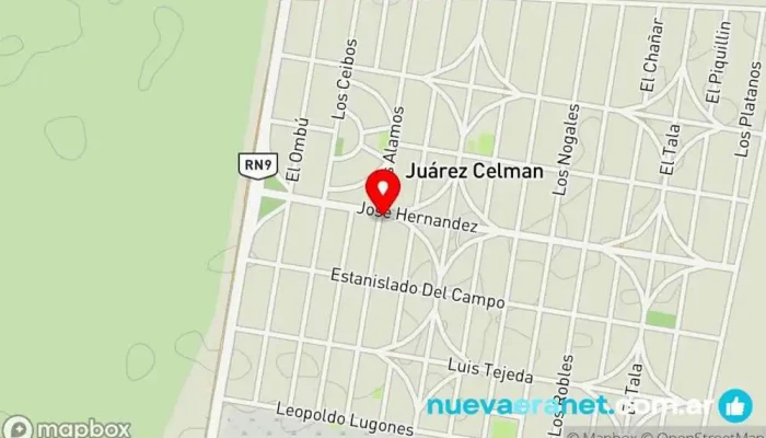 mapa de PANADERIA A&C Panadería en Juárez Celman