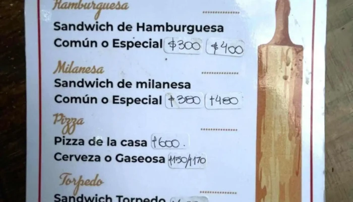 Panaderia Alvear Confiteria -  Carta - Hua