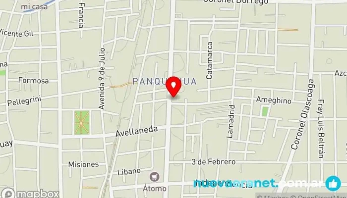 mapa de Panadería Ameghino Panadería en Las Heras