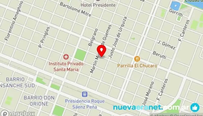 mapa de Panaderia Americana Panadería en Sáenz Peña