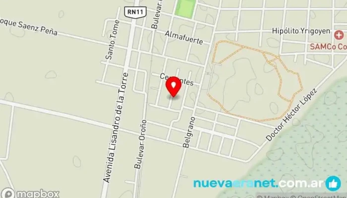 mapa de Panadería Ángeles Denise Panadería en Coronda