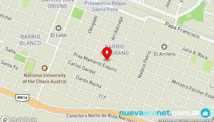 mapa de Panaderia Ariel Panadería en presidencia roque saenz peña