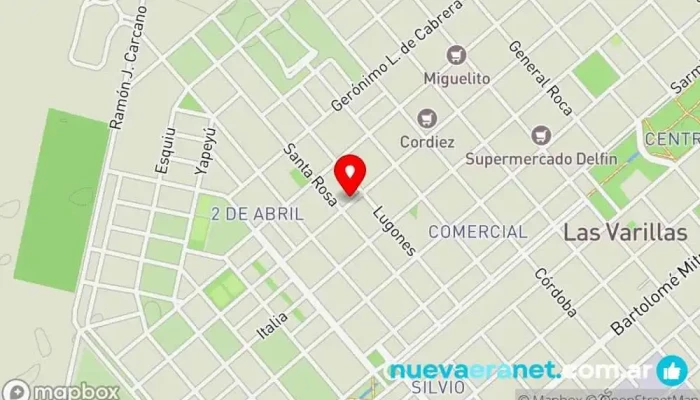 mapa de Panaderia Artesanal D'leytes Panadería en Las Varillas