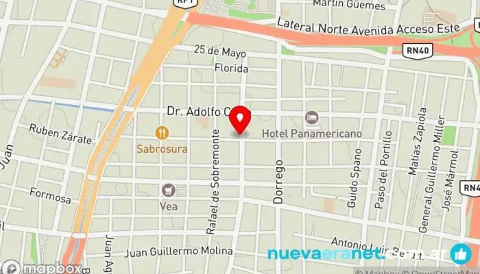 mapa de Panaderia Artesanal El Caserito Panadería en Dorrego