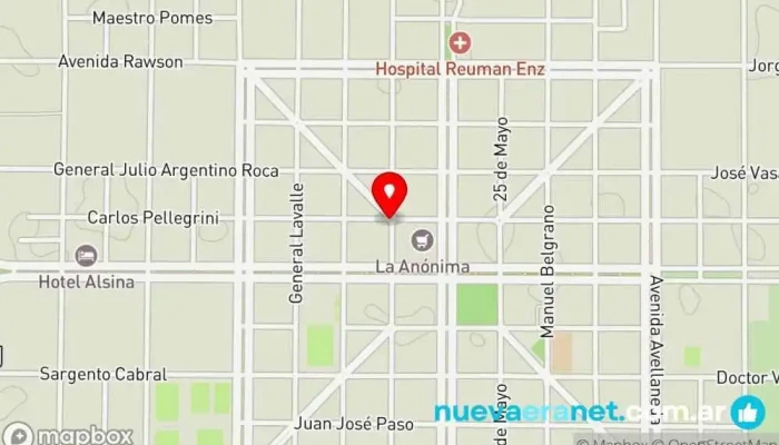 mapa de Panaderia Artesanal y Cafeteria Nuestro Pan Panadería en La Pampa